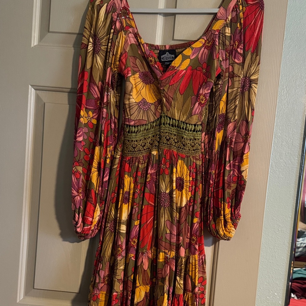 Angie Multicolor Floral Long Sleeve Dress